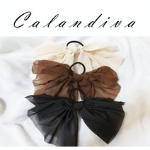 [Calandiva] 하늘하늘 쉬폰 포니테일 리본 헤어끈