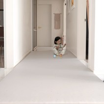 쁘띠메종 2단 폴더 복도 매트 테라조 300X110X4cm, 테라조그레이X크림