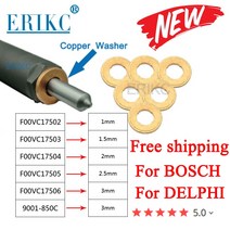 자동차 연료공급 부품 9001-850C 구리 심 F00VC17503 클립 와셔 노즐 BOSCH DELPHI 인젝터용 가스켓, 04 F00VC17504 2mm