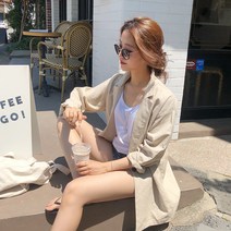 데일리앤 노멀 오버핏 빅사이즈 린넨 자켓