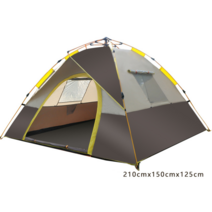 그늘막타프 여행 가족 방수 Windproof 1-4 사람 완전 자동 텐트 캠핑 양산 천막 보호소 해변 쉬운 오픈 하, 06 Coffee 2-3 person