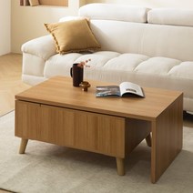 [리샘] 포스쳐 회전 리프트업 거실 소파테이블 (착불), 옵션선택:화이트+오크