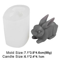 토끼몰드 새해 선물 캔들몰드 DIY 양초 금형 귀여운 3D 부활절 토끼 케이크 실리콘 초콜릿 디저트 향기로운 만들기 용품, [01] A