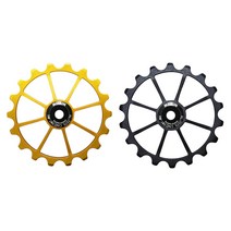 Meijun 2 PCS 18T MTB 자전거 리어 레인리 쟈키 휠 세라믹 롤러 아이들러 4mm 5mm 6mm 골드 & 블랙, 하나