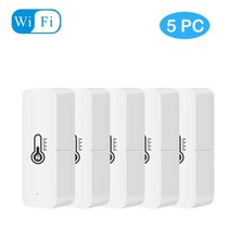 와이파이온도계 온습도 wifi 스마트 센서 온도계 습도계 Tuya스마트 와이파이 ZigBee 온도 습도 실내 컨트롤러 알렉사 구글 홈으로 모니터링, WIFI 5CS, 와이파이 5CS