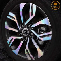 (SNJ) 티볼리 에어 튜닝 17인치 홀로그램 휠스티커 휠마스크 악세사리, 17인치_헤어라인블랙