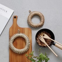 [도란몰] 뚝배기받침 왕골 냄비받침 짚 냄비받침대, 왕골냄비받침 - 중