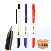 MORRIS) JUSTCLICK 네임펜 F Extra 12자루 저스트클릭, 레드