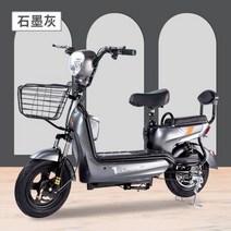 신형 전기차 성인 리튬배터리 48V 배터리차 소형 전기자전거 남녀 이륜차 보행대용차 112146, 그레이 20Ah 흑금 배터리 약 100km