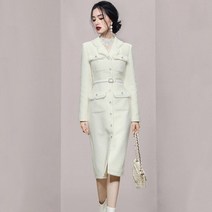 태풍의신부 17회 강바다 오승아 긴팔 화이트 트위드 원피스 옷 의상 패션