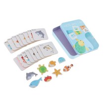 SJSHOP 어린이 영어 플래시 카드 포켓 카드 패턴 인식을 위한 교육 학습 유아 유아원 유치원, 카드 6.8x6.8cm, 나무, 바다