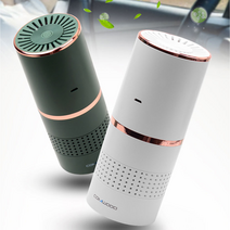 차량용 미니 공기청정기 무선 USB 헤파필터 정화기, 화이트