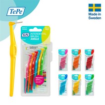 TePe 테페 치간칫솔 ㄱ자형 앵글 6개입 0.4~0.8mm, 핑크 0.4mm