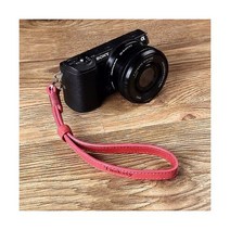 LXH 카메라 정품 가죽 손목 스트랩 소니 후지필름 니콘 올림푸스 캐논 라이카 DSLR 그립 스트랩, Pink Red