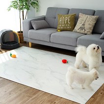 휴팡 단면 4T 사각형 애견매트[미끄럼방지 슬개골보호 강아지매트] 특대형 140x240cm, 스노우마블