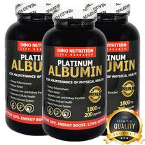 이노뉴트리션 플래티넘 알부민 1800mg 녹용 캐나다 먹는알부민, 3병 총600정, 3개, 600정