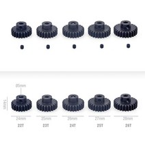 rc카부품 SURPASS HOBBY-M1 모터 기어 금속 강철 피니언 5mm 샤프트 3 개 1/10 1/8 1/7 Rc 자동차 보트 버, 10 28 29 30T