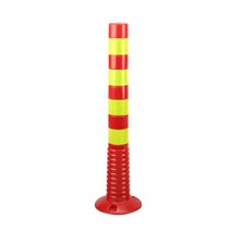 교통 안전 고무 충돌 방지 기둥 주차장 지상 말뚝 경계봉, 75cm-pu-빨간색과 흰색