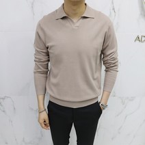 아도르클래식 오픈 카라 헨리넥 캐시미어 긴팔 니트(ZR)