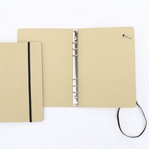 [바보사랑] 6공 바인더 a5 다이어리 노트 커버 크라프트, 색상:블랙