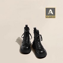 ANYOU 여성 가벼운 통굽 키높이 미들 앵클 워커 부츠