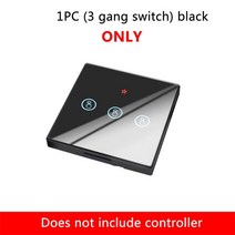 Tiktango-터치 스위치 EU 표준 화이트 크리스탈 유리 패널 터치 Ac220v 1 세트 웨이 벽 조명 스크, 01 3 gang Switch BLACK