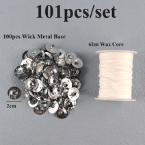 캔들심지 양초 나무 세트 무연 양초 심지 왁스 코어 순수 코튼 램프 라인 DIY 향기로운 만들기 재료 수공, 26 61m 101pcs