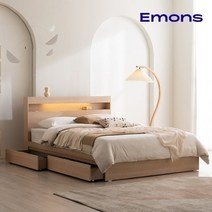 에몬스 클레어 에디션 침대 킹(K) (사은품: 포니 2단 협탁), 메이플