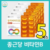종근당 비타민 b 남성 활력 영양제 남자 포 맨 아빠 멀티 종합 플러스 중 고등 학생 수험생 10대 청소년 수용성 엽산 복합 직장인 20대 30대 여성 우먼 60정, 60정 x 5박스