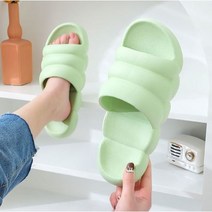 힐링스팟 마카롱 뚱카롱 구름 무소음 거실 슬리퍼 층간소음방지 푹신한 임산부 산후조리원 실내화, 그린, 1세트