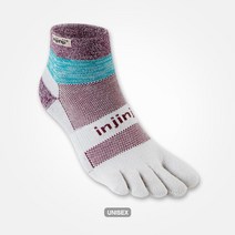 인진지 트레일 크로스컨트리 두꺼운 양말 통기성 우수한 신속건조 등산 발목양말, 베이지+보라