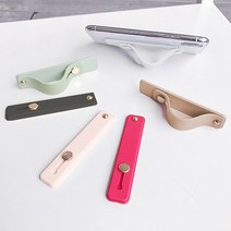 테라 파스텔톤 컬리 핑거 그립 스마트 폰스트랩 거치대, 1개, 레드