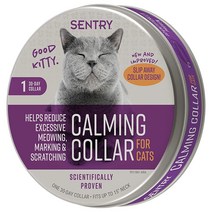 SENTRY 카밍 칼라 고양이 스트레스 완화 목걸이 1개 반려묘 용품, 1-Count