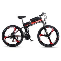 FRIKE 변속 접이식 전기자전거 36V 250W 8AH/10AH PAS 스로틀 겸용 전동 스쿠터 MTB자전거 88E2 /삼도륜/수레바퀴, 블랙+레드, 10A수레바퀴