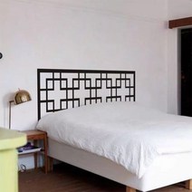 침대헤드보드 현대 헤드 보드 벽 데칼 마스터 커플 침실 비닐 아트 이동식 장식 디어 4 크기, 58x152cm, 노랑