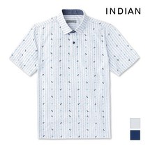 [INDIAN] 미니멀 카라에리 잔패턴 티셔츠_MITASUM5506