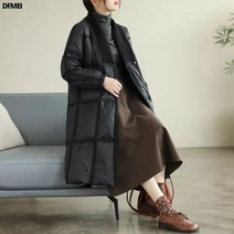 DFMEI 패딩 여 추동 양기 패션 문예 미디엄 롱 디자인 소울 코트
