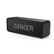 Anker-사운드코어 휴대용 무선 블루투스 스피커 듀얼 드라이버 풍부한 저음 24 시간 재생 66 피트 범위 및 내장 마이크, Poland, Black