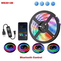 RGBIC LED 스트립 조명 WS2812B 라이트 테이프 5050SMD 스마트 블루투스 적외선 TV 룸 럭스 빛나는 장식 Fi, 01 APP control_04 5m, 04 5m