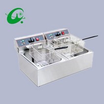 튀김기 가정 미니 소형 전기 튀김 스테인레스 스틸 12l 상업용 딥 프라이 더블 실린더 카운터 탑 프라이 더블 컨트롤 오일 프리 딥 프라이, 없음