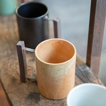 피어몰 이천도자기 수 빈티지 칸탈 일자 머그 450ml 도자기 물잔 물컵 음료수 커피, 화이트