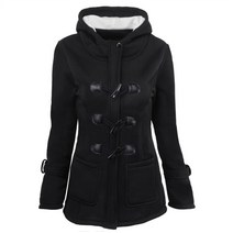 울 롱코트 여성 겨울 Autumn Winter Fashion Women Coat Warm Hooded Long Horn Button Jacket with Pocket Ladies