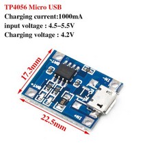 보드 부품 개발 호환 10 pcs 마이크로 usb 5 v 1a 18650 tp4056 리튬 배터리 충전기 모듈 충전 이중 기능 이온, TP4056 MICRO