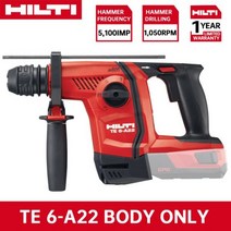 HILTI TE 6 A22 무선 SDS 플러스 로터리 해머 22V 브러시리스 모터 임팩트 드릴 키트 충전식 전동 공구, TE 6-A22 Body Only