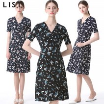 [리스트.] [리스트] 플라워 프린트 랩오버 반팔원피스