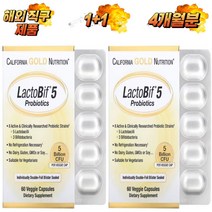 1+1 켈리포니아골드뉴트리션 LactoBif 프로바이오틱스 50억 식물성 캡슐 60정 cgn, 1개, 기본