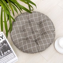 쿠지 체크 원형방석(그레이) 가정용 업소용 추천 QIJ01505XJ