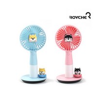로이체 시로앤마로 무선충전 휴대용 핸디선풍기, 시로, 블루