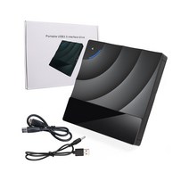 DVD플레이어 ODD 휴대용 외장 연결 외부 DVD 드라이브 고속 USB 3.0 CD 버너 노트북 RW 플레이어 터치 컨트, 01 Black