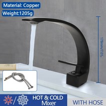 씽크대 수도꼭지 세면대 square chrome 욕실 분지 꼭지 폭포 데크 탭 9, mp06 호스